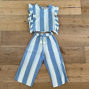 Pink chicken striped set 7yr